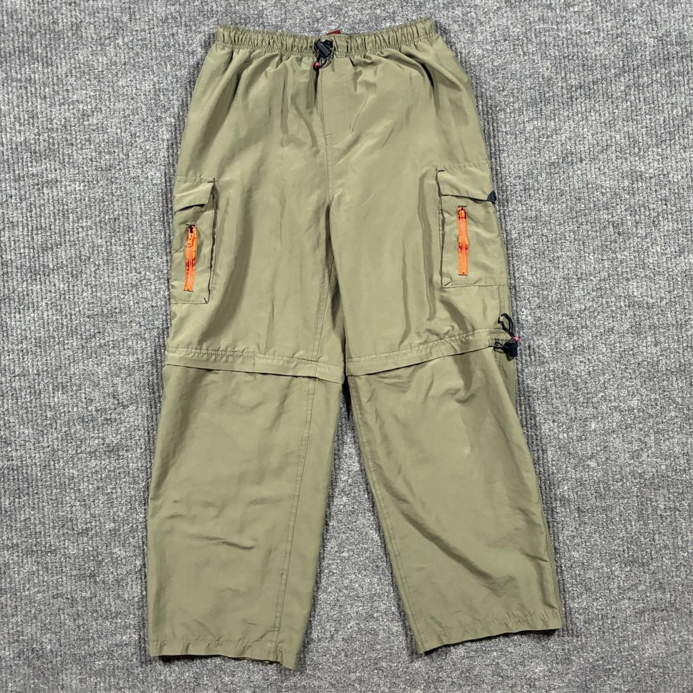 OTB Cargo Convertible Pants Womens L 14/16 Olive Zip Off Hiking Utility Outdoor